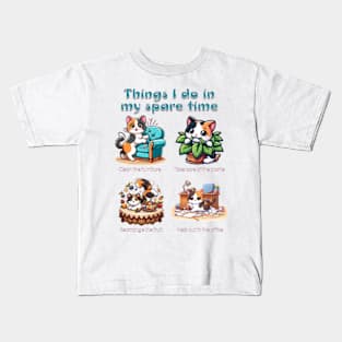 Things I do in my spare time Cat Kids T-Shirt